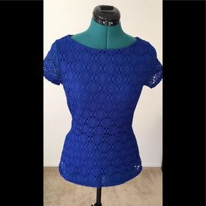 Banana Republic short sleeve lace top Sz XS 0